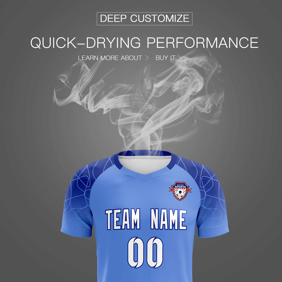 Custom Light Blue Classic Football Training Kit Jersey For Adults/Kids