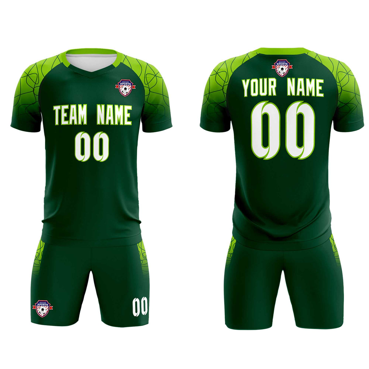 Custom Green Classic Football Training Kit Jersey For Adults/Kids