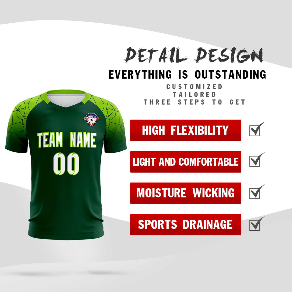 Custom Green Classic Football Training Kit Jersey For Adults/Kids