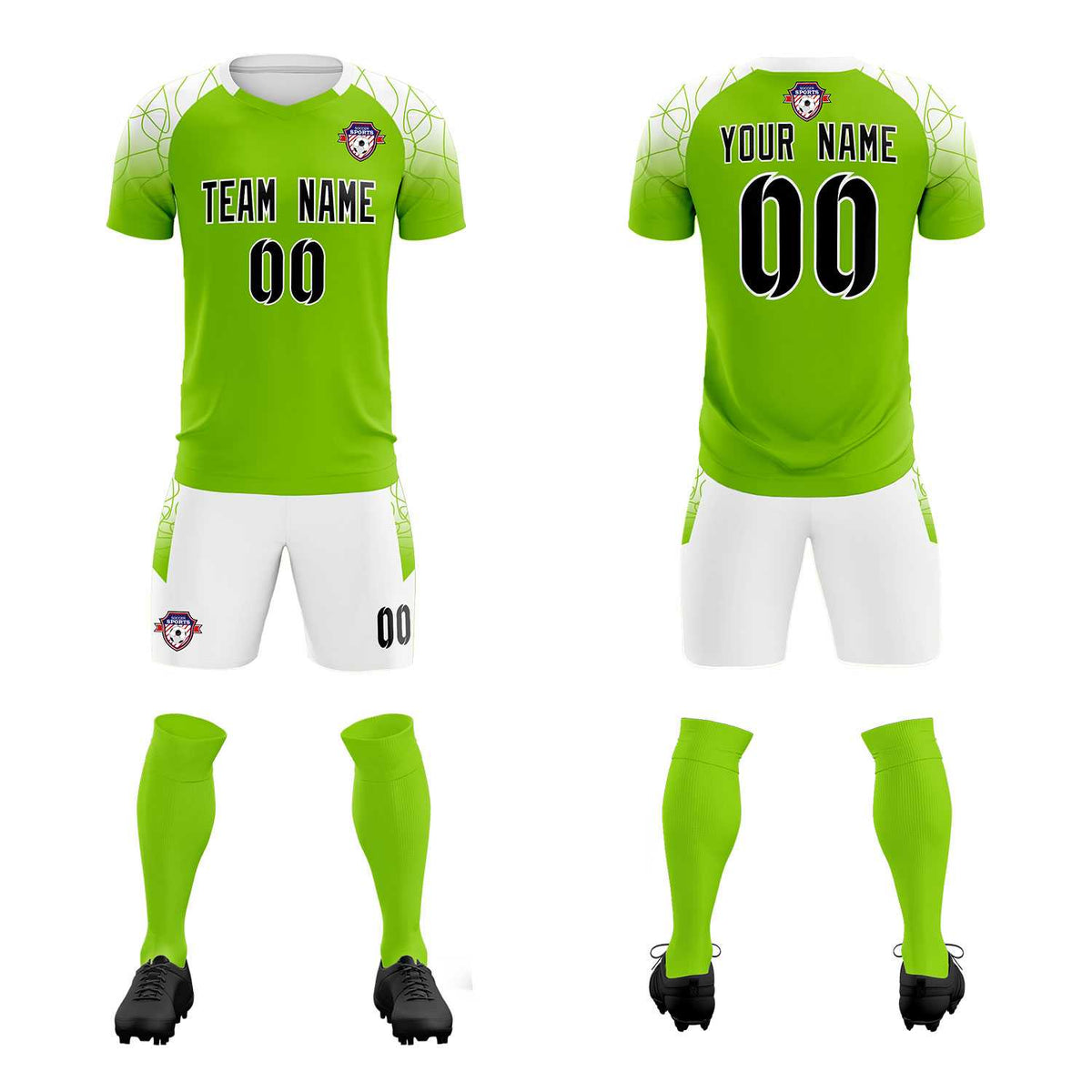 Custom Green Classic Football Training Kit Jersey For Adults/Kids