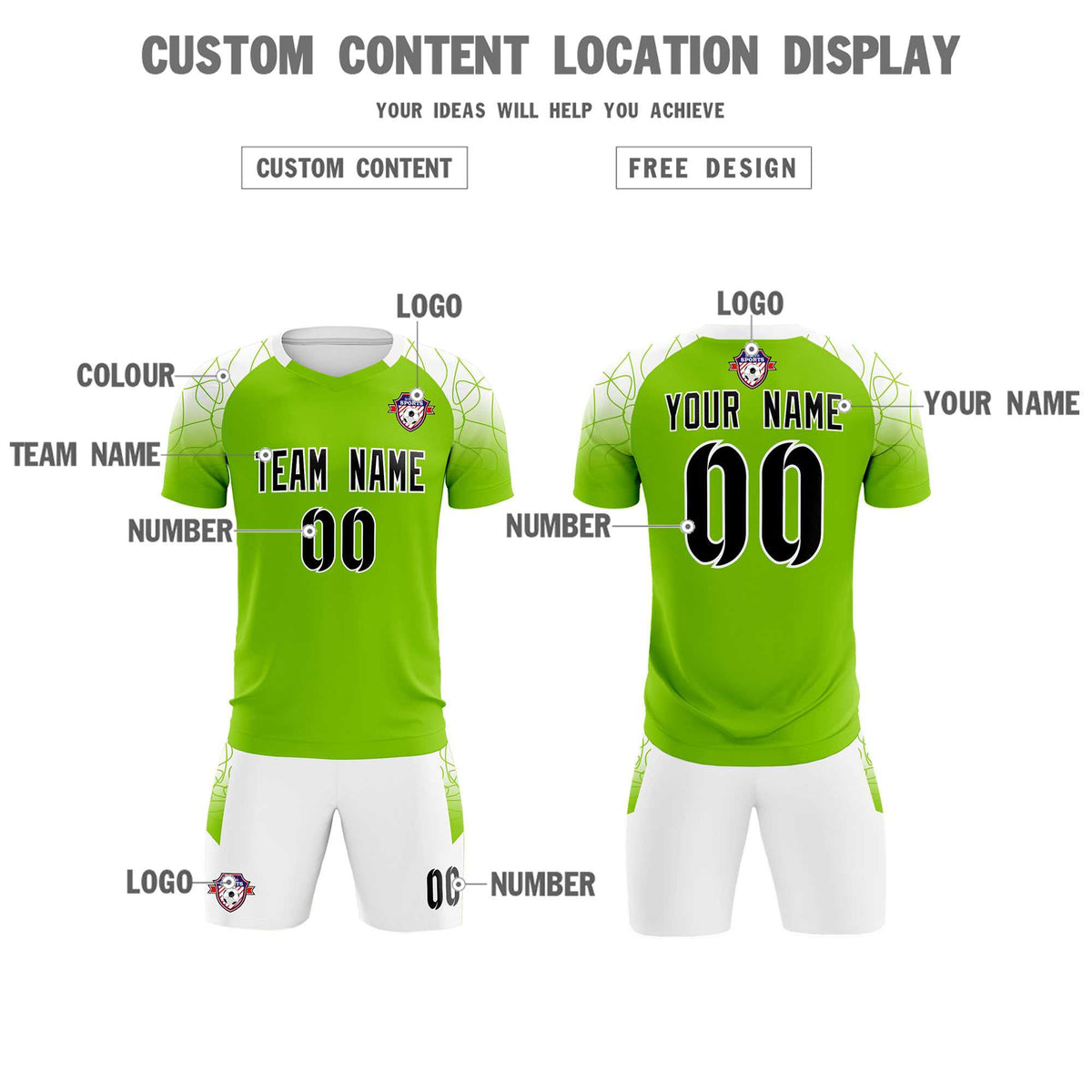 Custom Green Classic Football Training Kit Jersey For Adults/Kids
