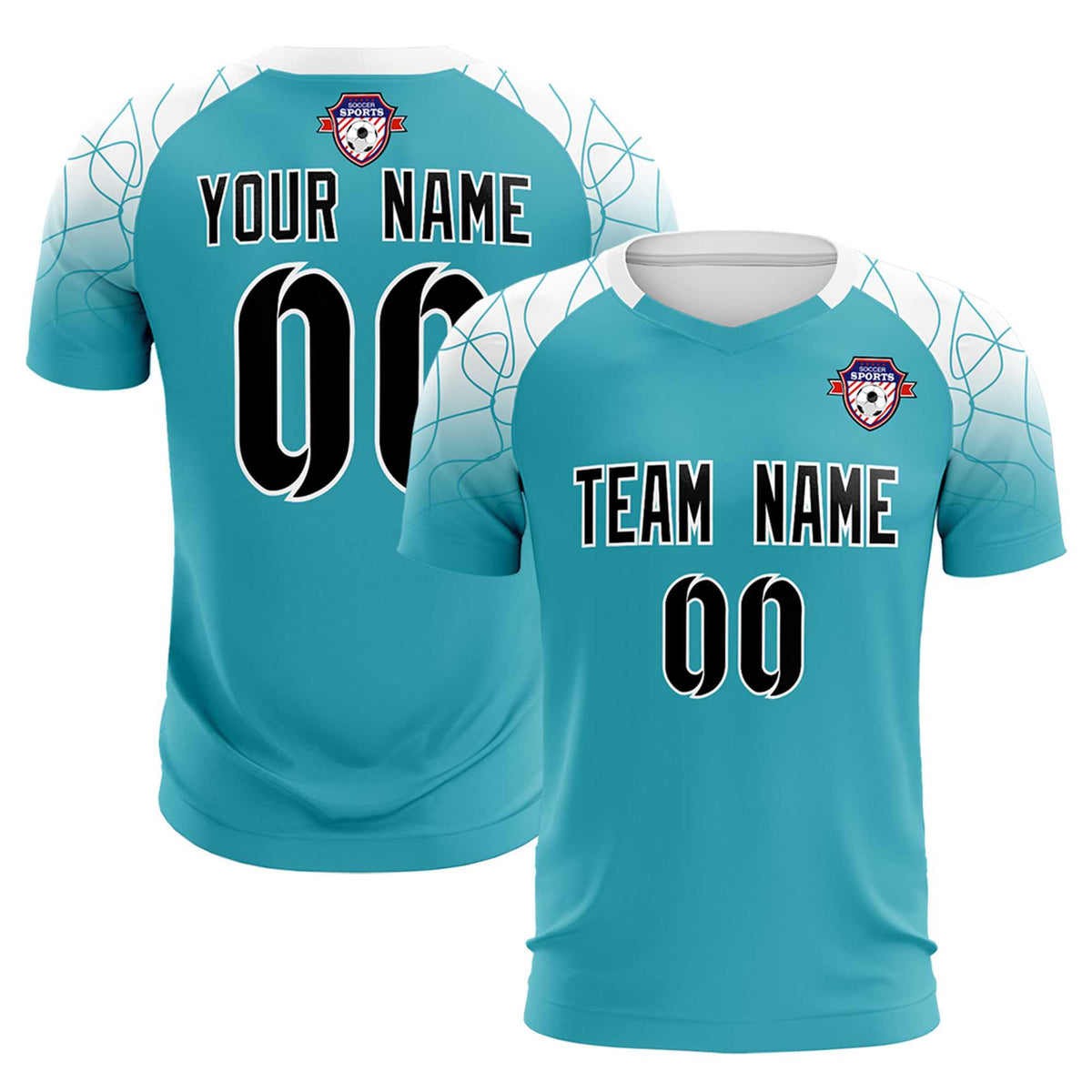 Custom Aqua Classic Football Training Kit Jersey For Adults/Kids