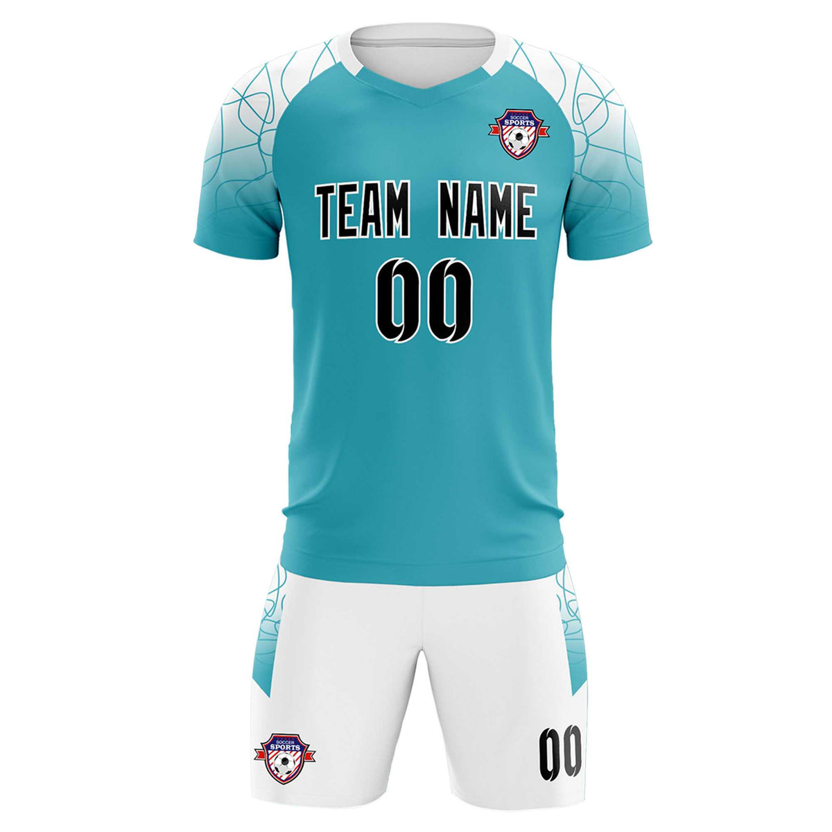 Custom Aqua Classic Football Training Kit Jersey For Adults/Kids