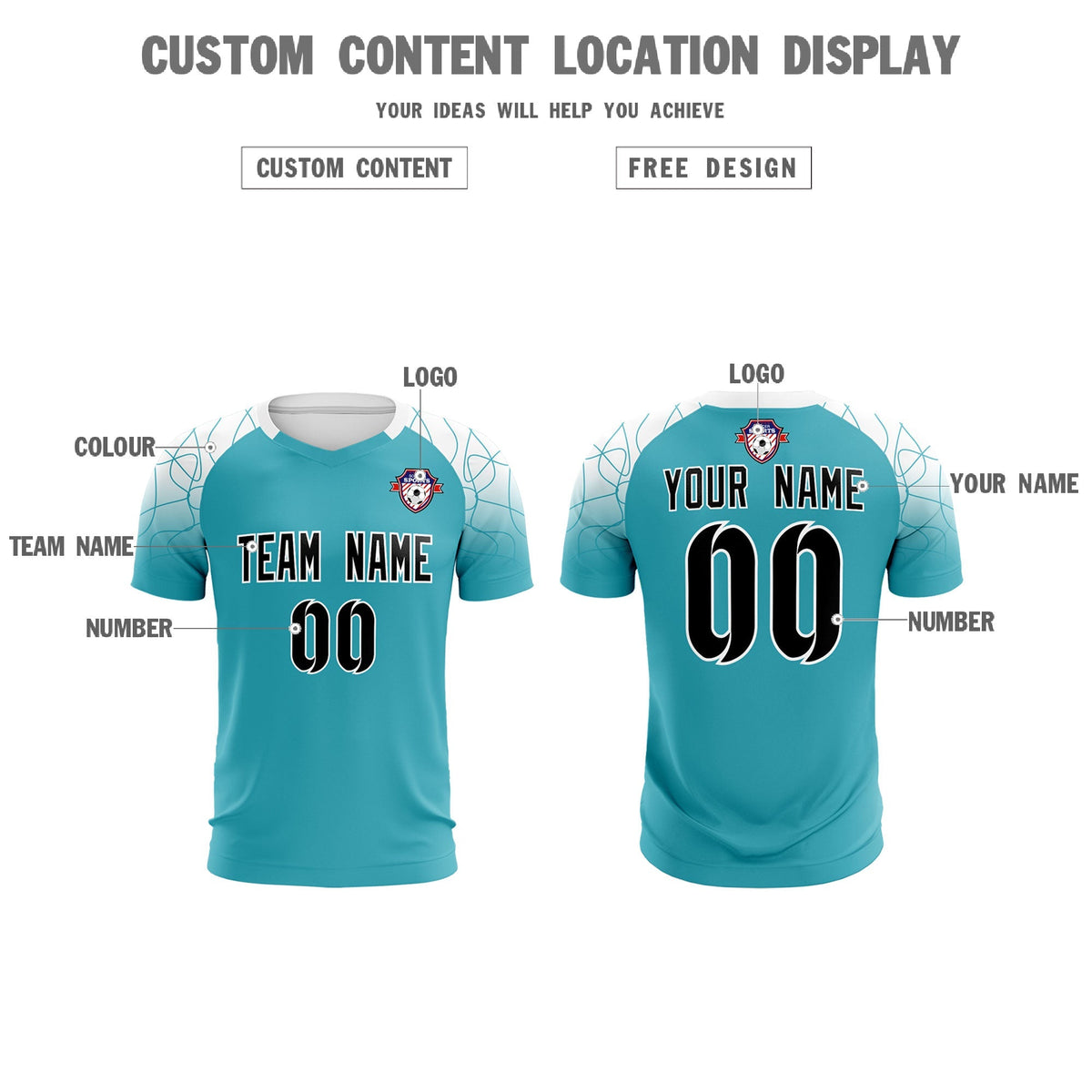 Custom Aqua Classic Football Training Kit Jersey For Adults/Kids