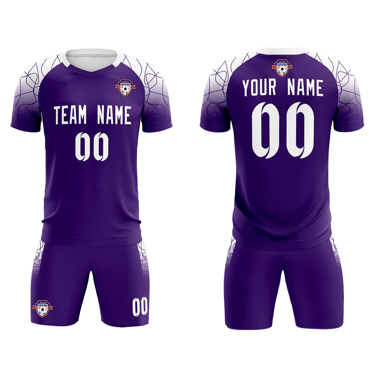 Custom Purple Classic Football Training Kit Jersey For Adults/Kids