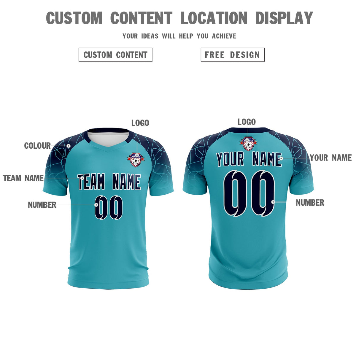 Custom Sky Blue Classic Football Training Kit Jersey For Adults/Kids