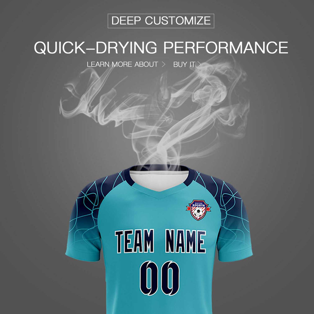 Custom Sky Blue Classic Football Training Kit Jersey For Adults/Kids