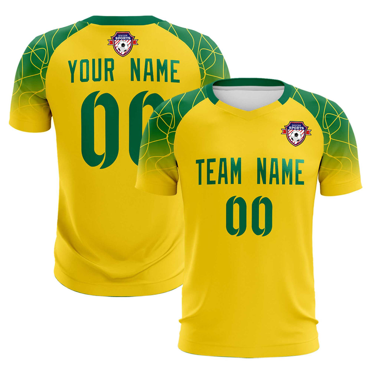 Custom Gold Classic Football Training Kit Jersey For Adults/Kids