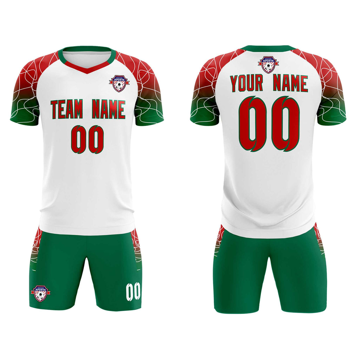Custom White Classic Football Training Kit Jersey For Adults/Kids
