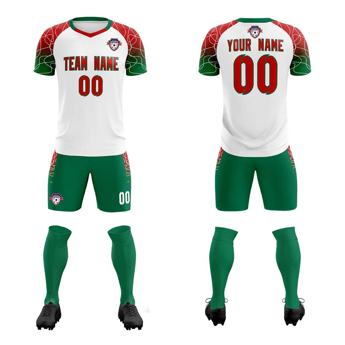 Custom White Classic Football Training Kit Jersey For Adults/Kids