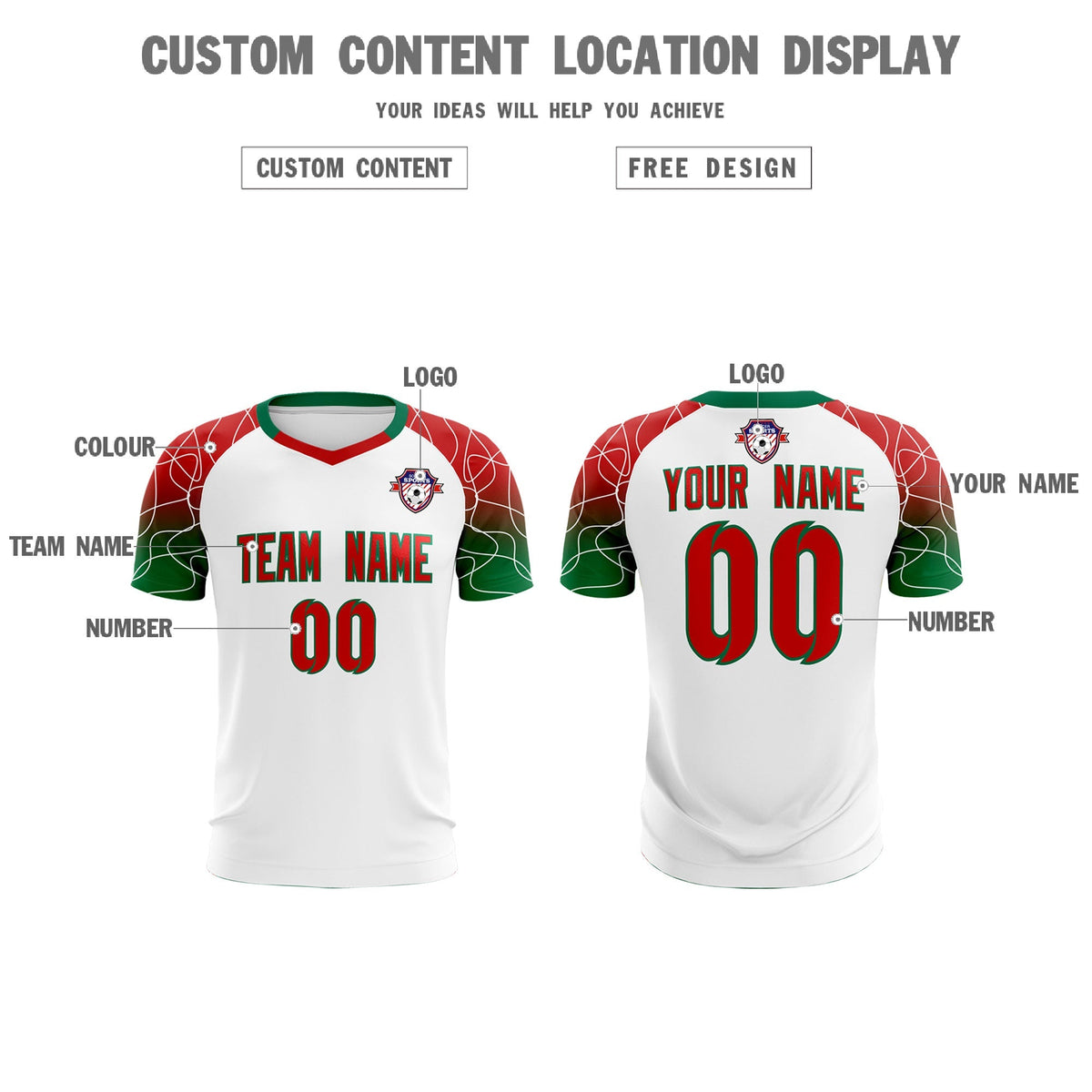 Custom White Classic Football Training Kit Jersey For Adults/Kids
