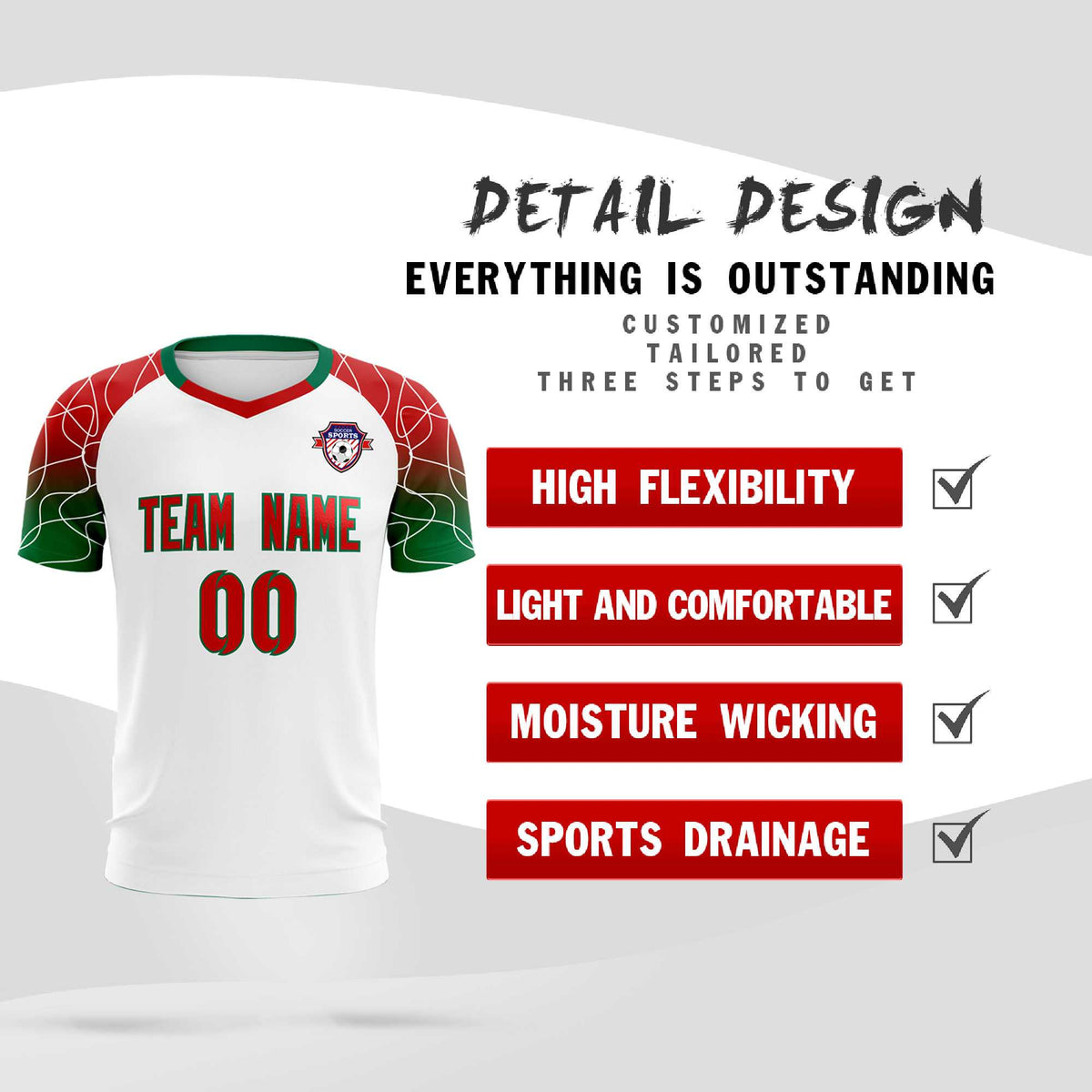 Custom White Classic Football Training Kit Jersey For Adults/Kids