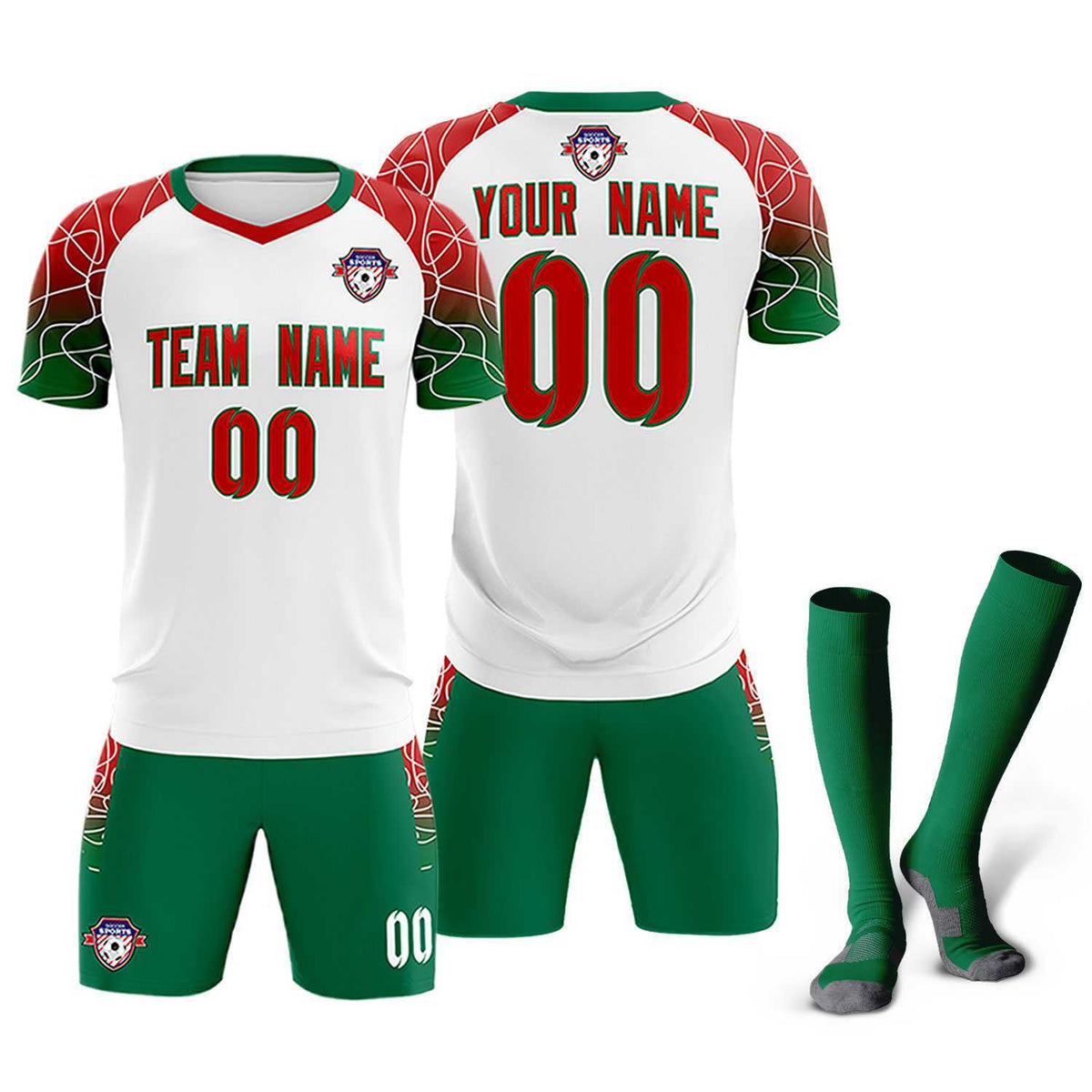 Custom White Classic Football Training Kit Jersey For Adults/Kids