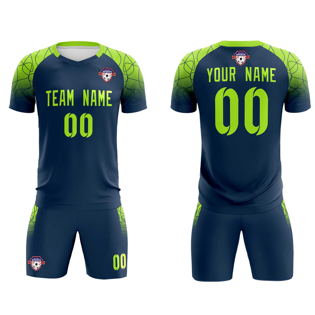Custom Midnight Blue Classic Football Training Kit Jersey For Adults/Kids