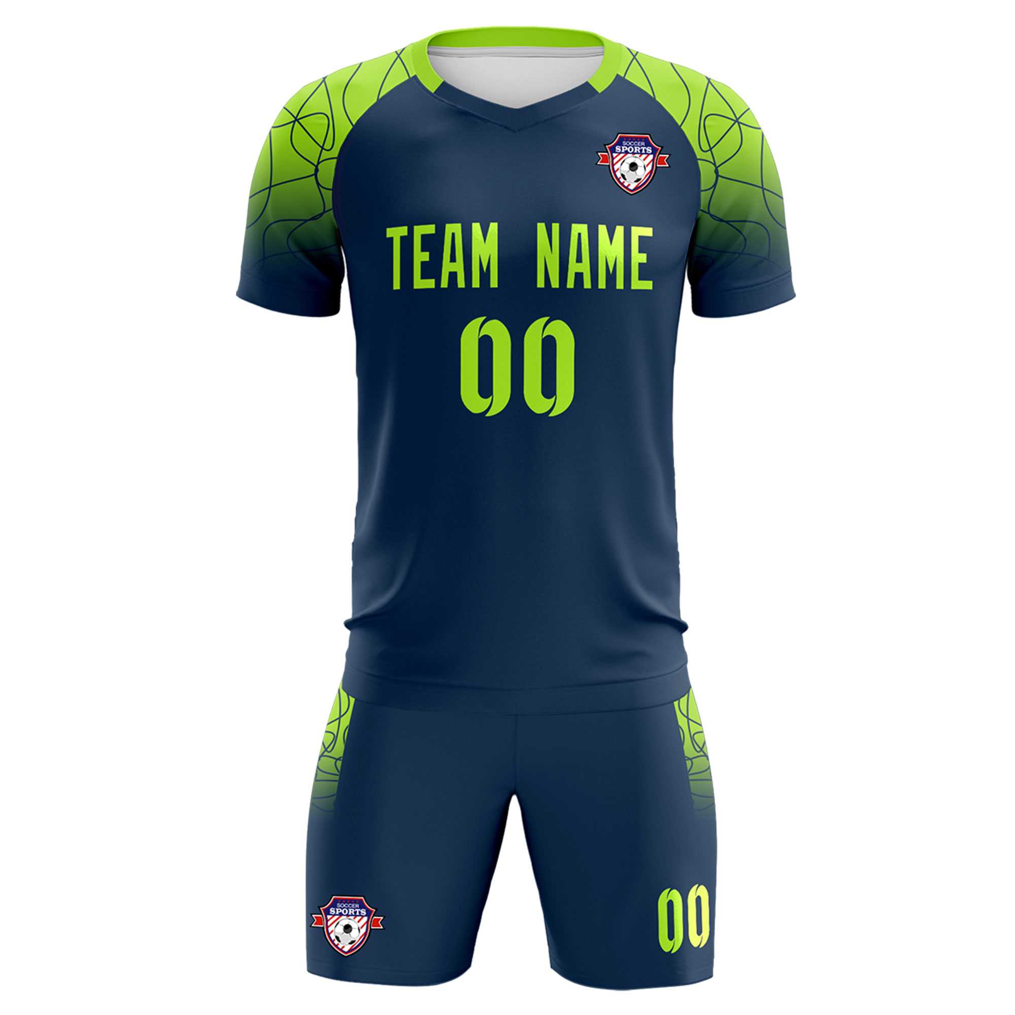 Custom Midnight Blue Classic Football Training Kit Jersey For Adults/Kids
