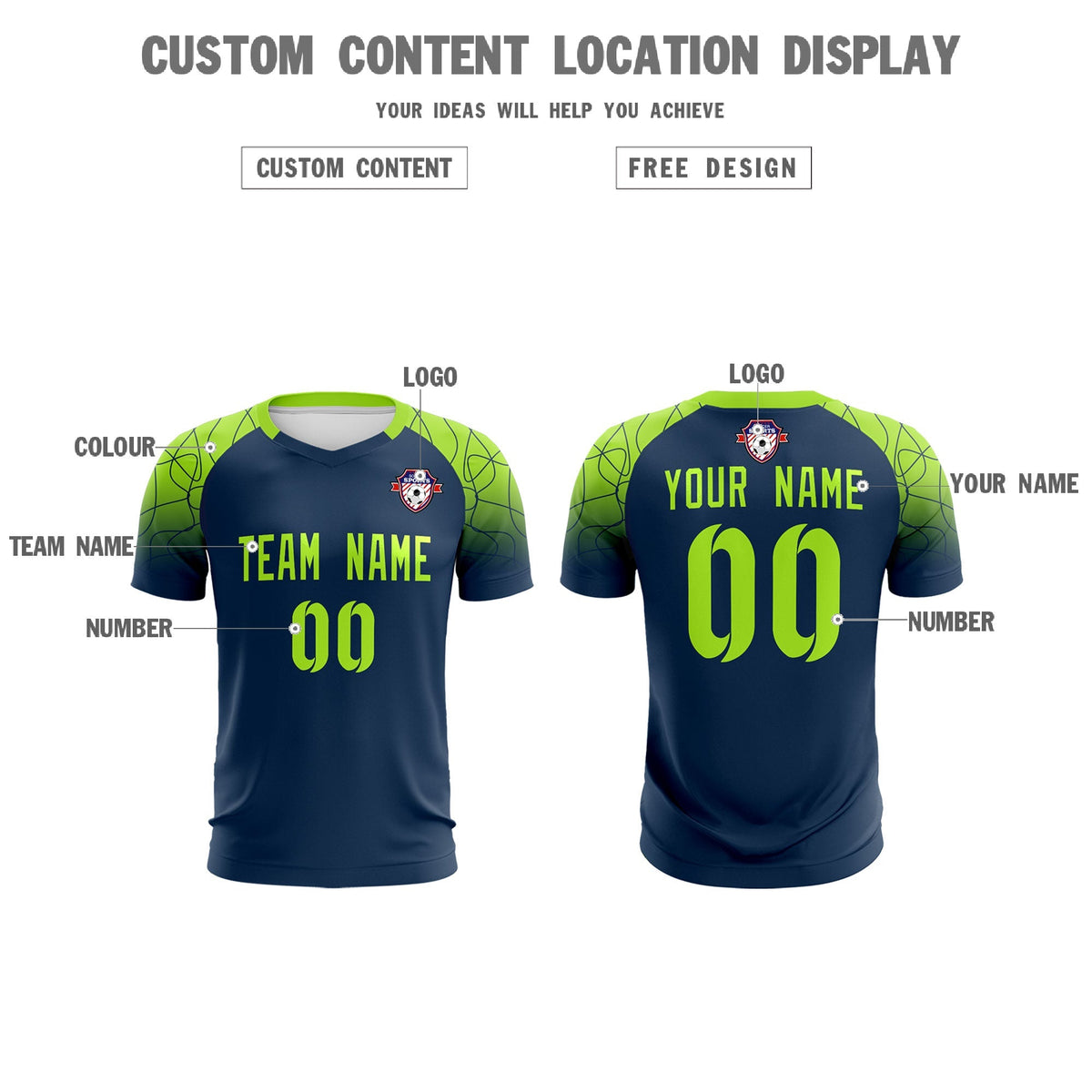 Custom Midnight Blue Classic Football Training Kit Jersey For Adults/Kids