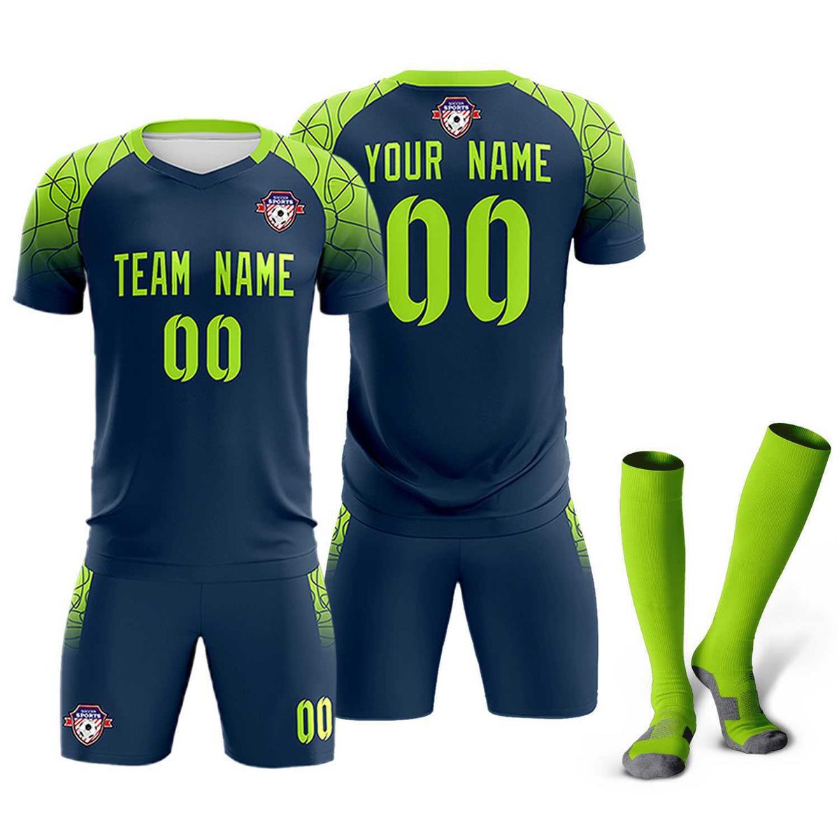 Custom Midnight Blue Classic Football Training Kit Jersey For Adults/Kids