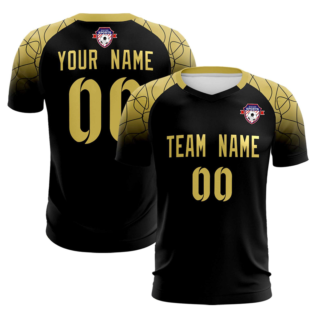 Custom Black Classic Football Training Kit Jersey For Adults/Kids