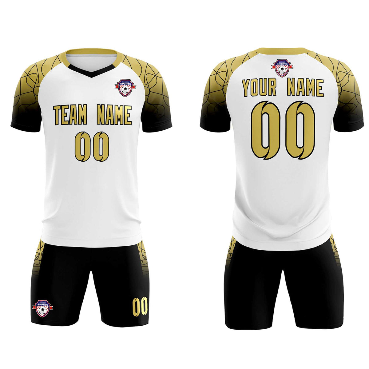 Custom White Classic Football Training Kit Jersey For Adults/Kids