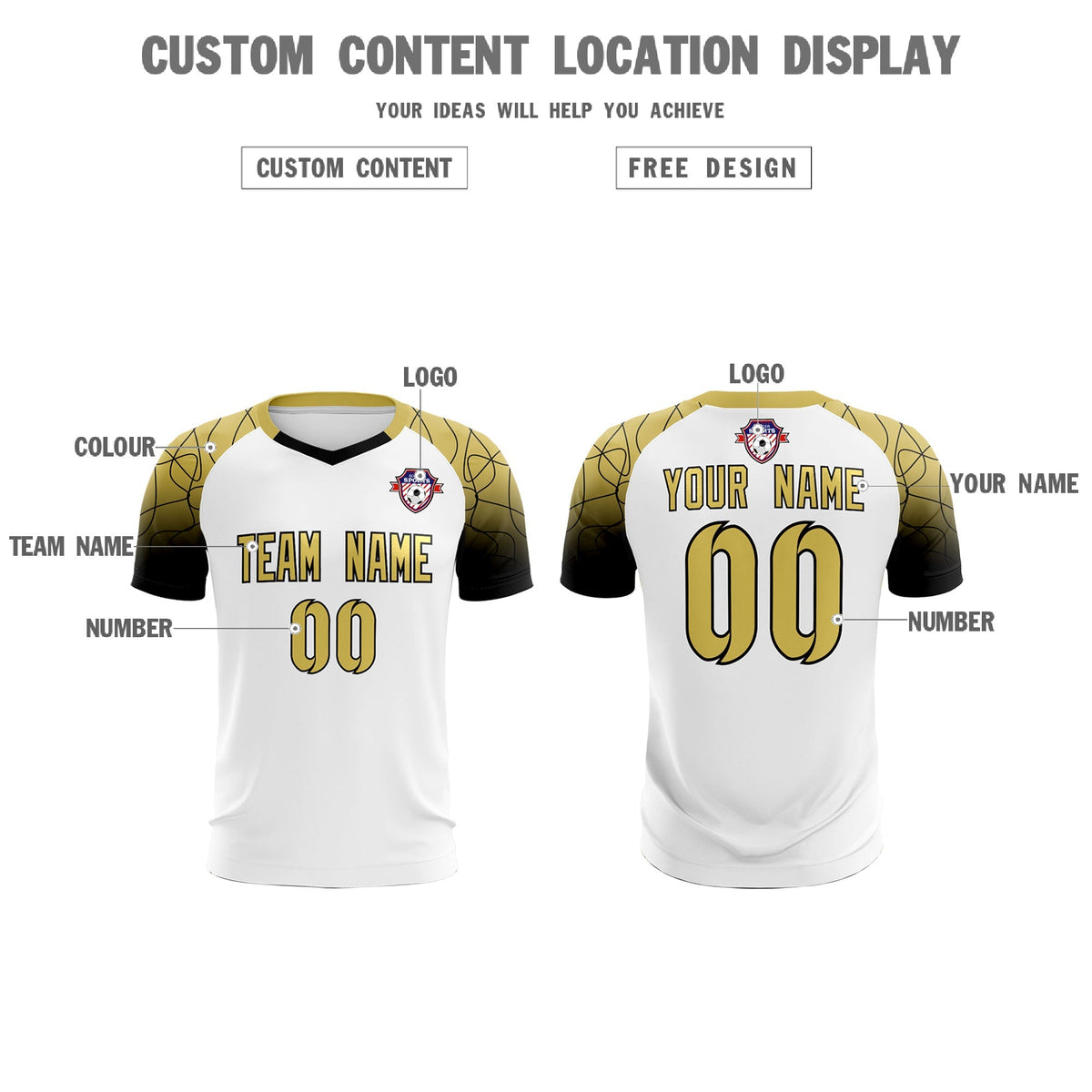 Custom White Classic Football Training Kit Jersey For Adults/Kids