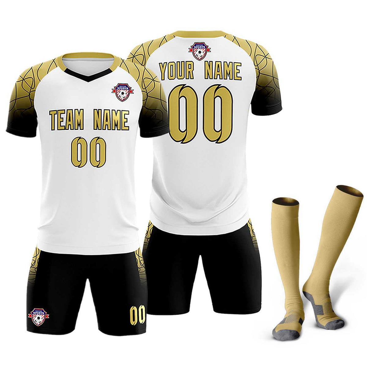 Custom White Classic Football Training Kit Jersey For Adults/Kids