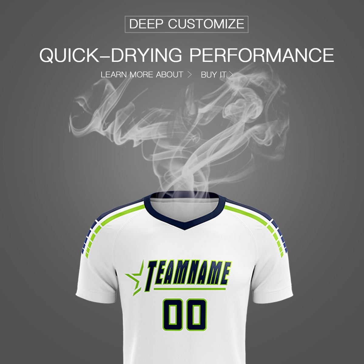 Custom White Raglan Shoulder Striped Football Kit Jersey