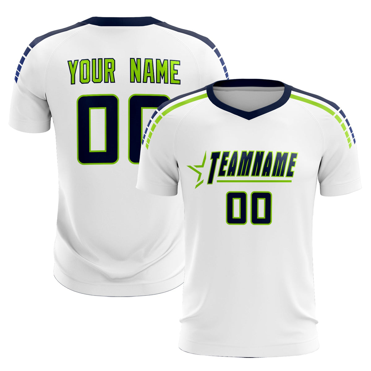 Custom White Raglan Shoulder Striped Football Kit Jersey