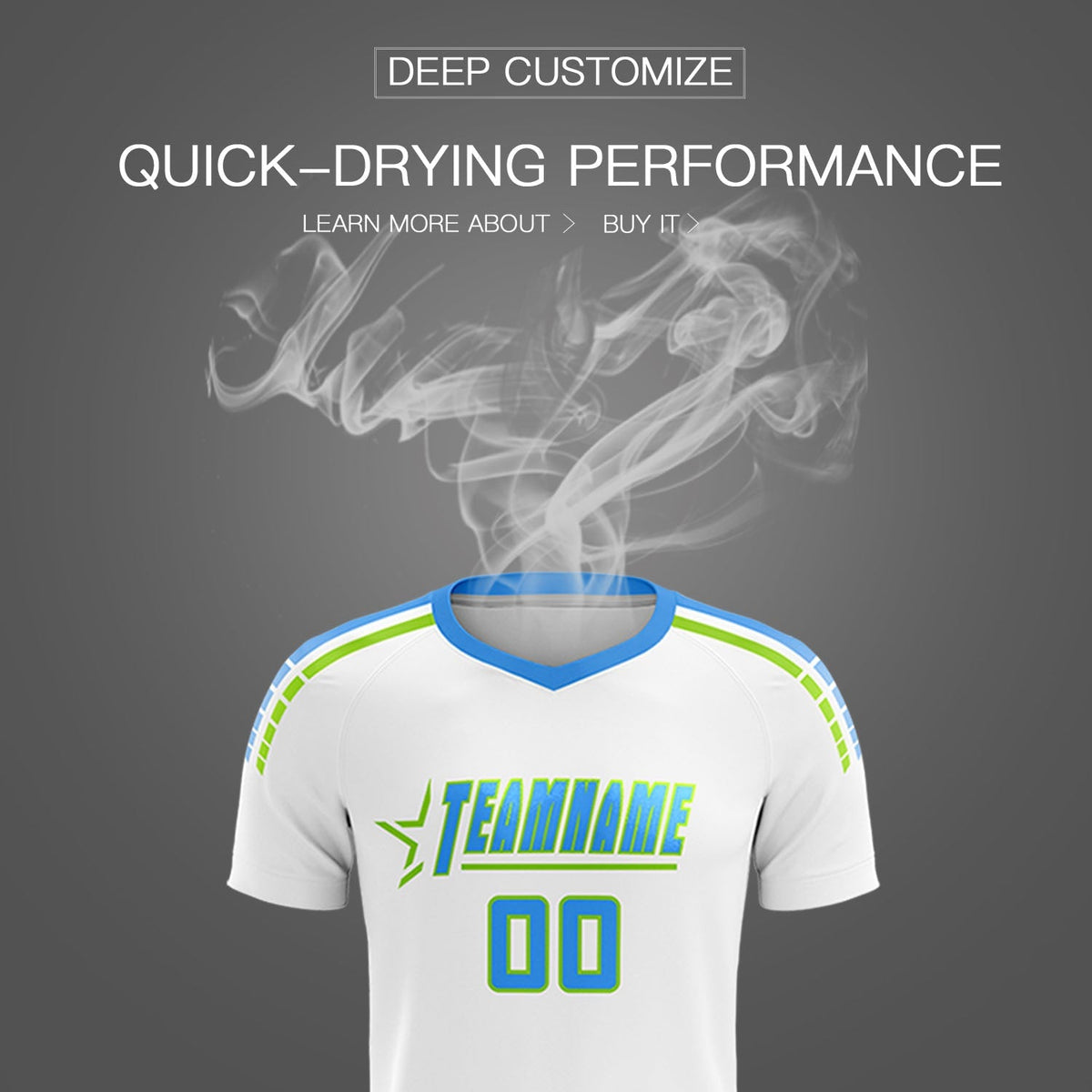 Custom White Raglan Shoulder Striped Football Kit Jersey