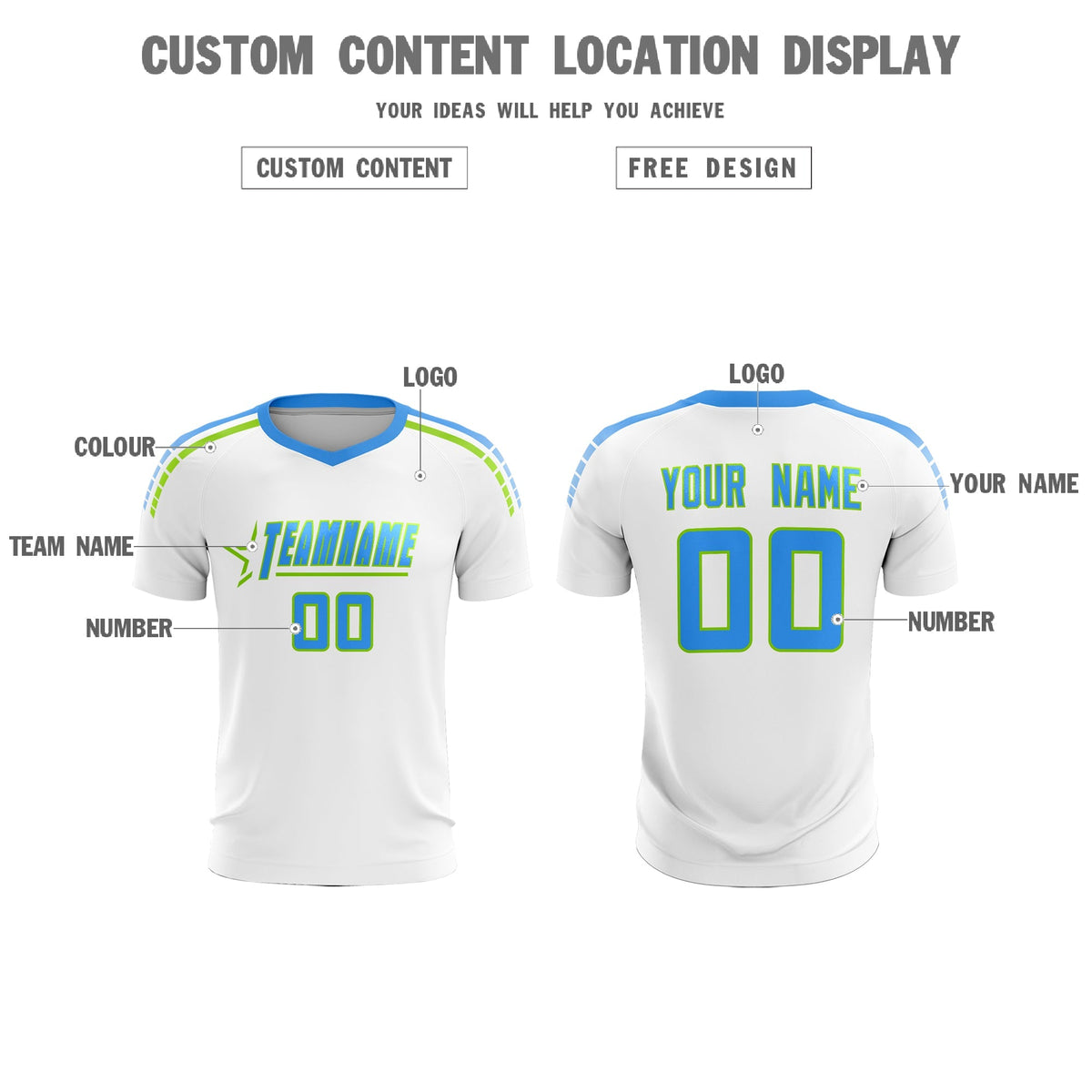 Custom White Raglan Shoulder Striped Football Kit Jersey