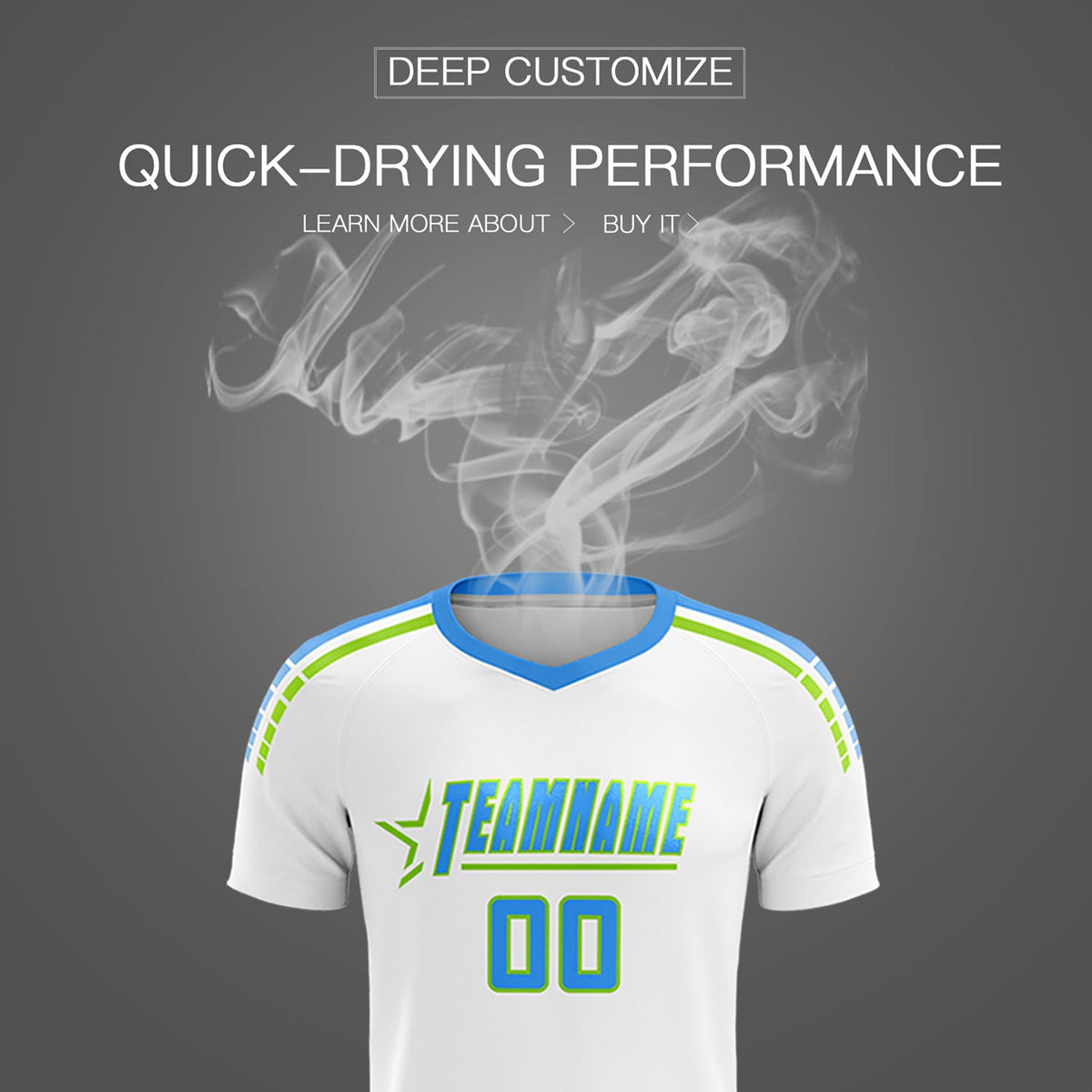 Custom White Raglan Shoulder Striped Football Kit Jersey