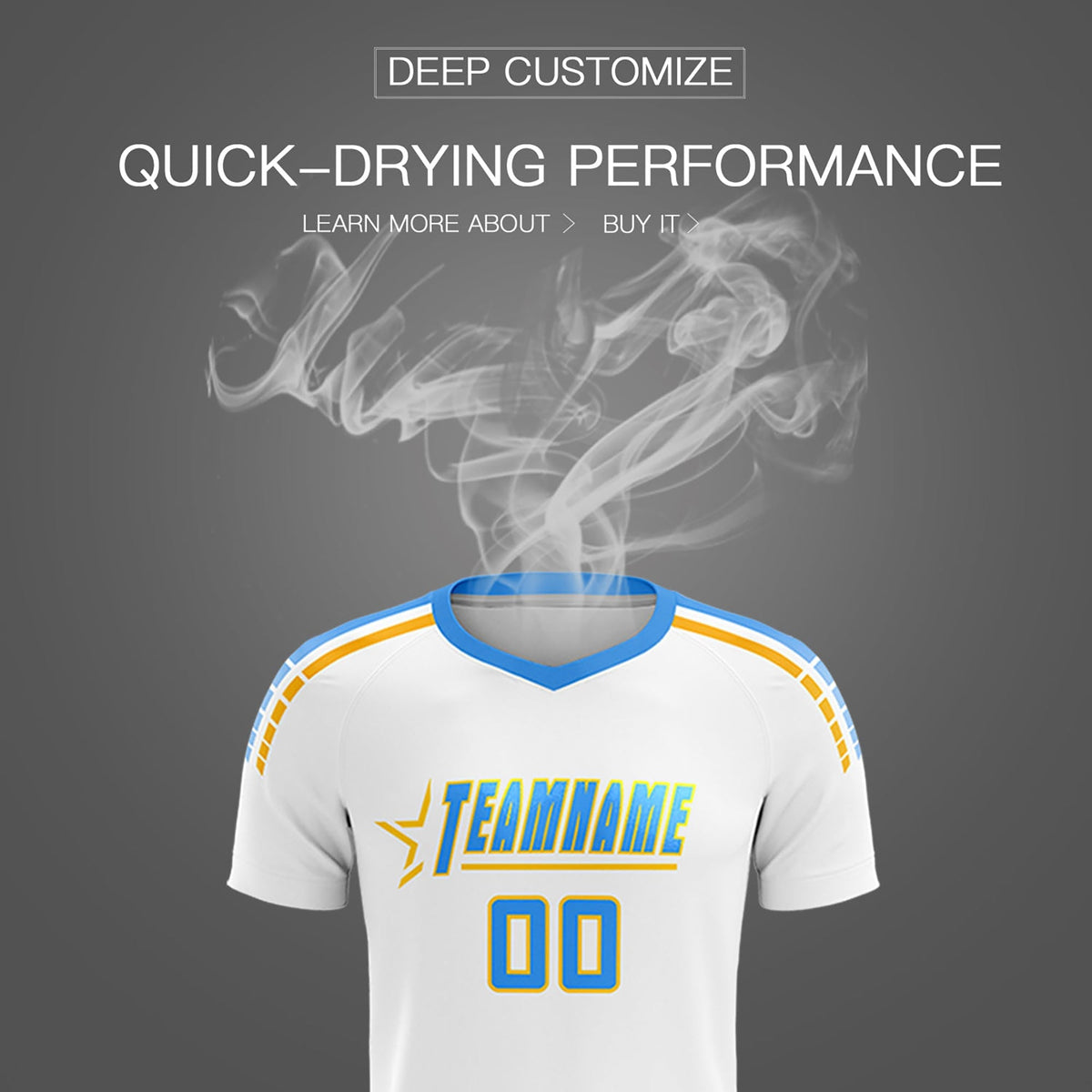 Custom White Raglan Shoulder Striped Football Kit Jersey