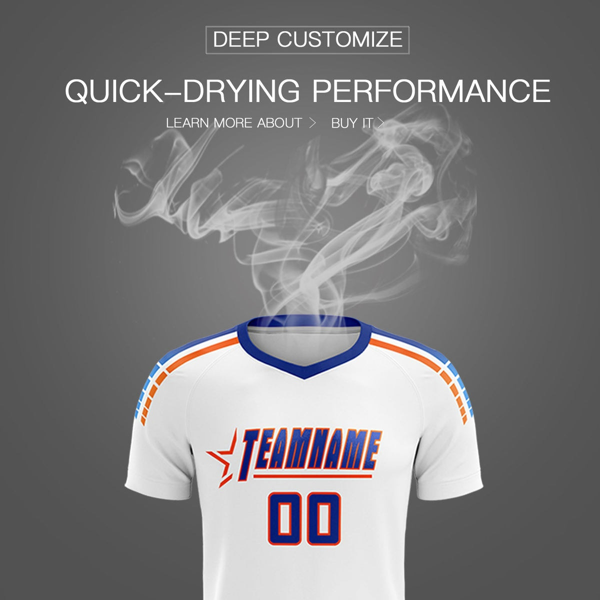 Custom White Raglan Shoulder Striped Football Kit Jersey