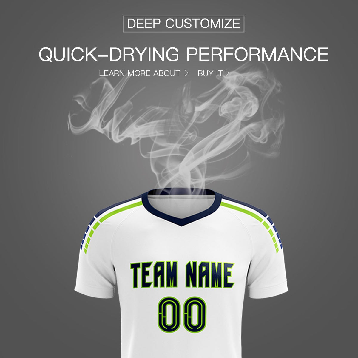 Custom White Raglan Shoulder Striped Football Kit Jersey