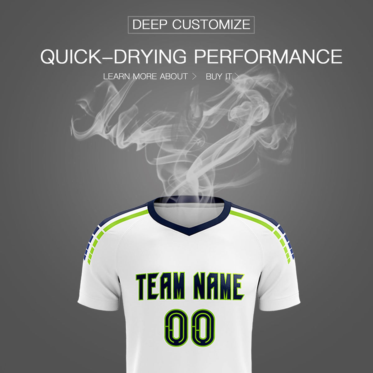 Custom White Raglan Shoulder Striped Football Kit Jersey