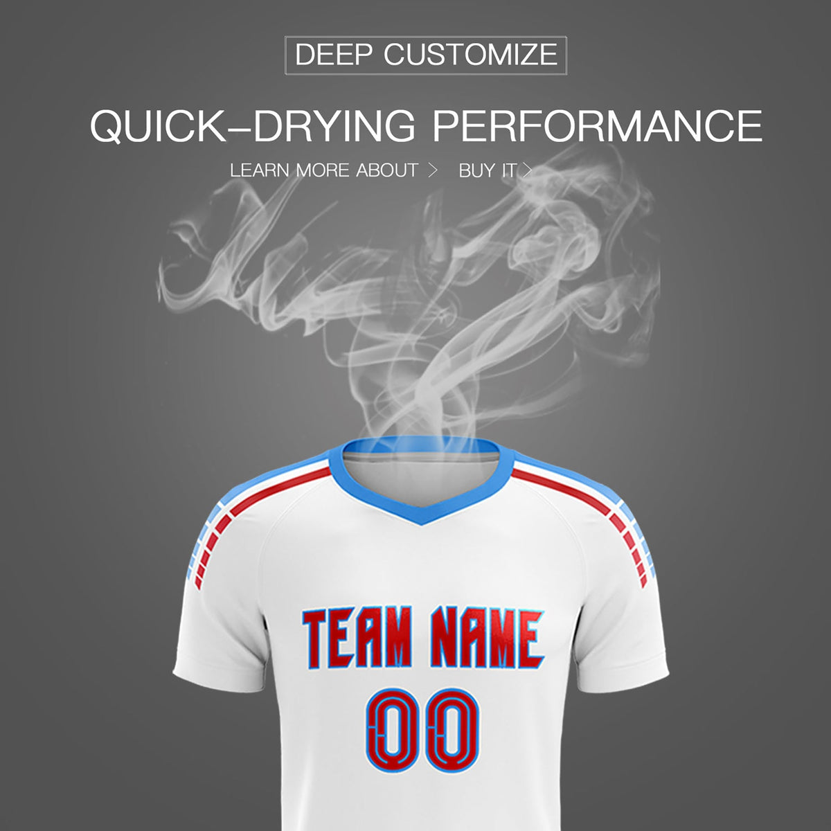 Custom White Raglan Shoulder Striped Football Kit Jersey