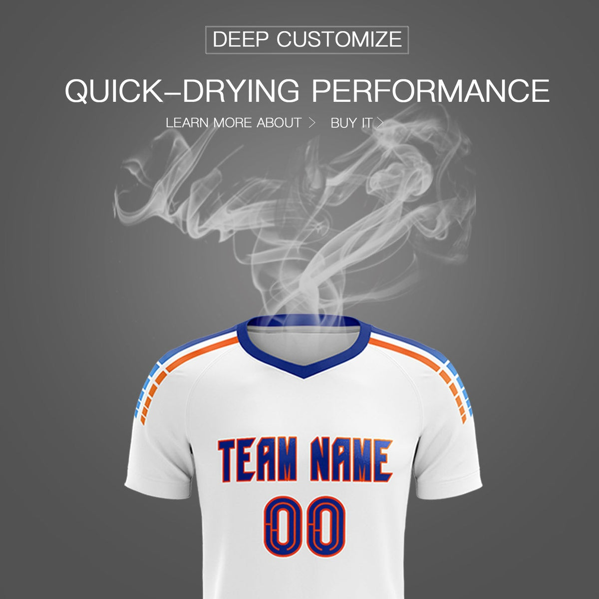 Custom White Raglan Shoulder Striped Football Kit Jersey