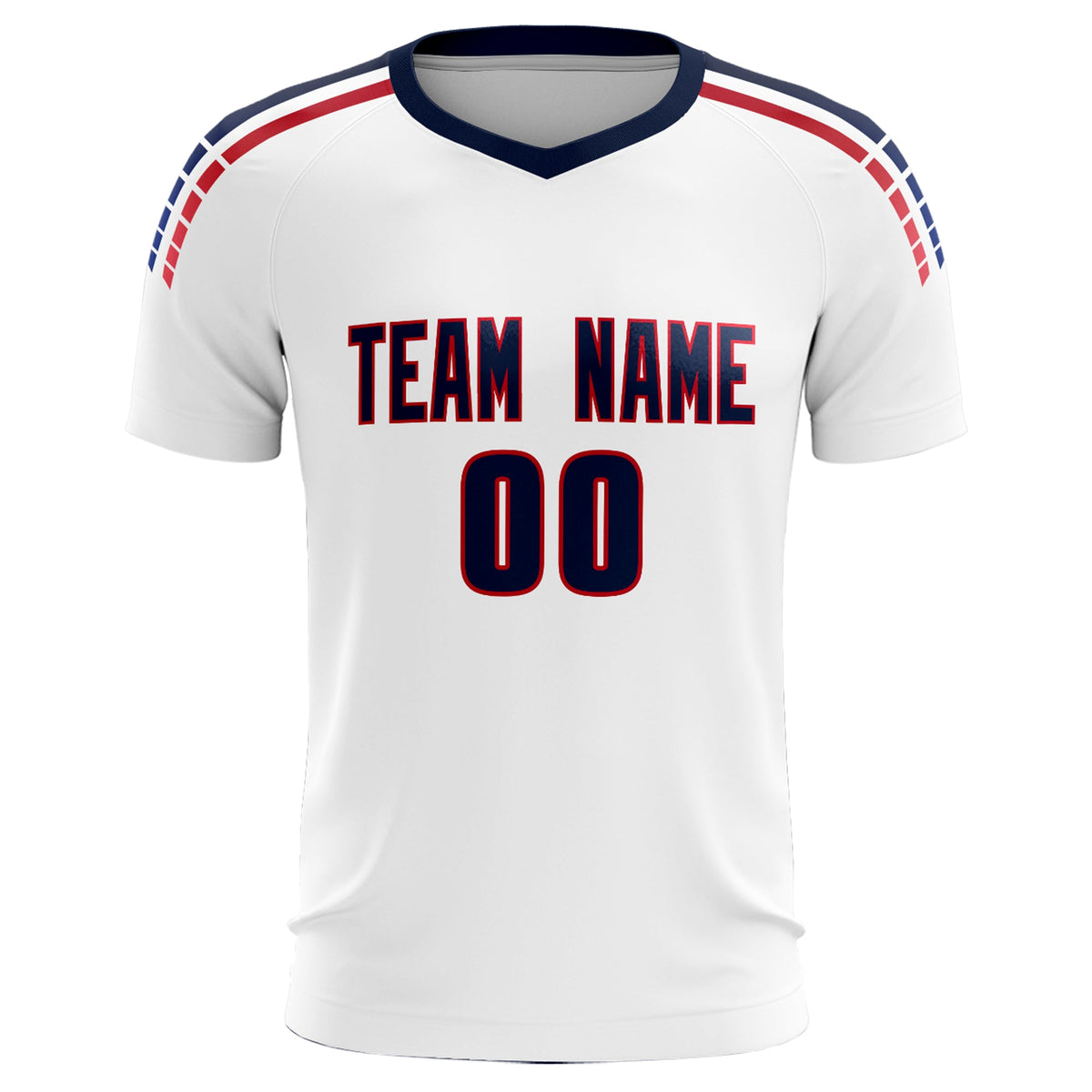 Custom white Striped Quick Dry Tops Football Kits Jersey
