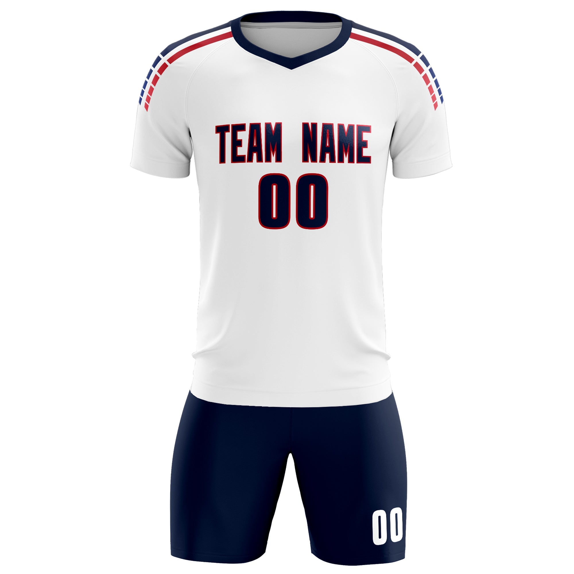 Benutzerdefinierte weiß gestreifte Quick Dry Tops Fußball Kits Jersey