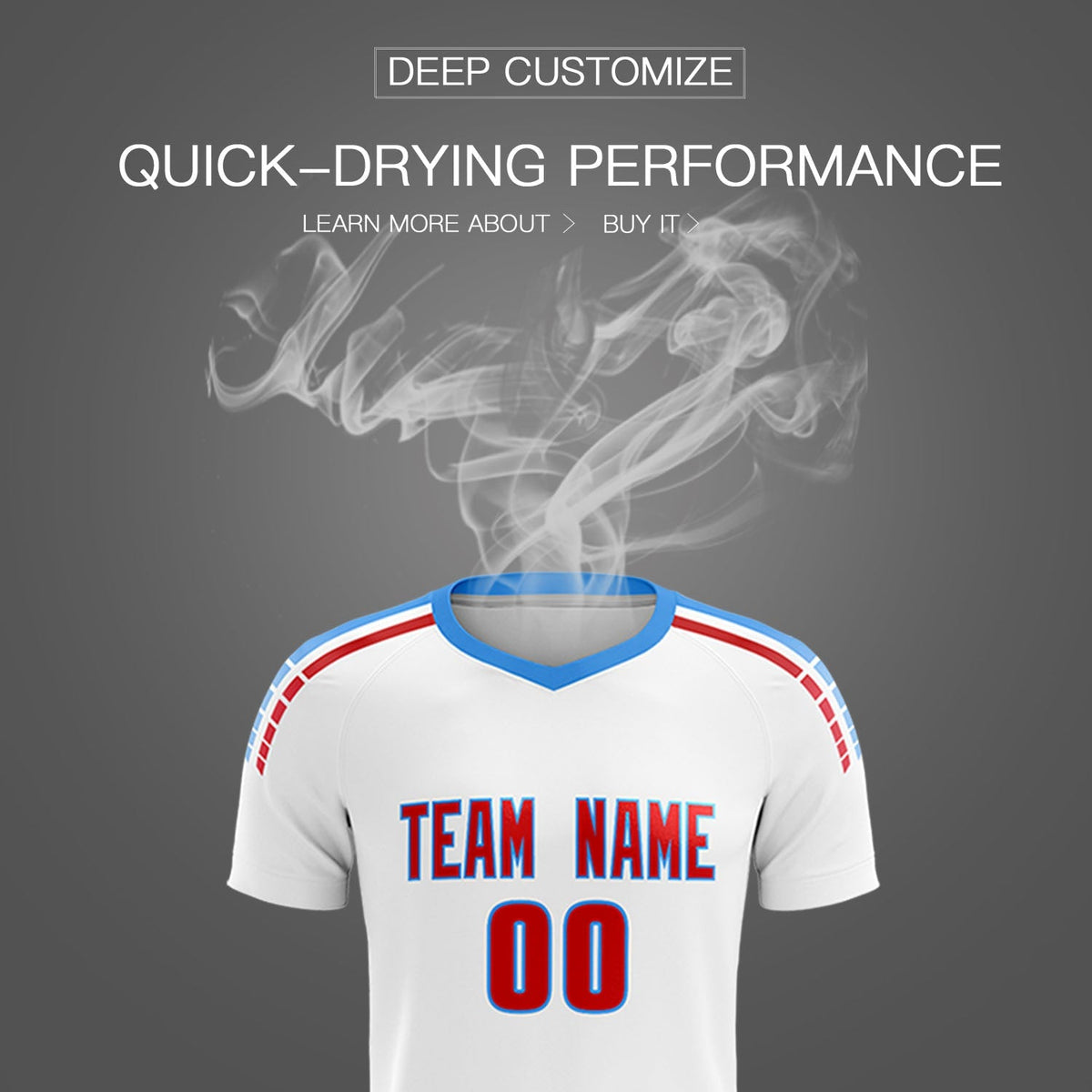 Custom White Raglan Shoulder Striped Football Kit Jersey