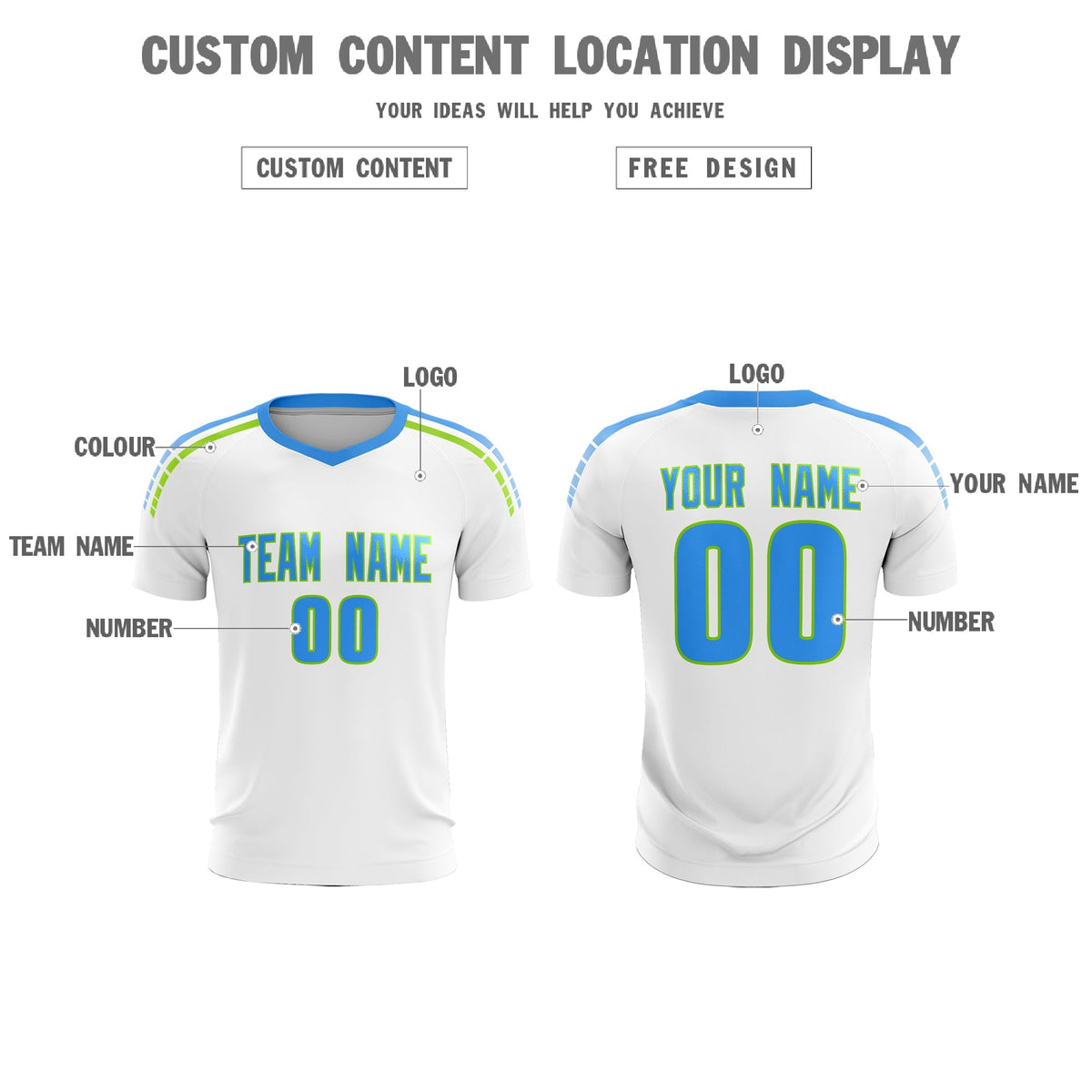 Custom White Raglan Shoulder Striped Football Kit Jersey