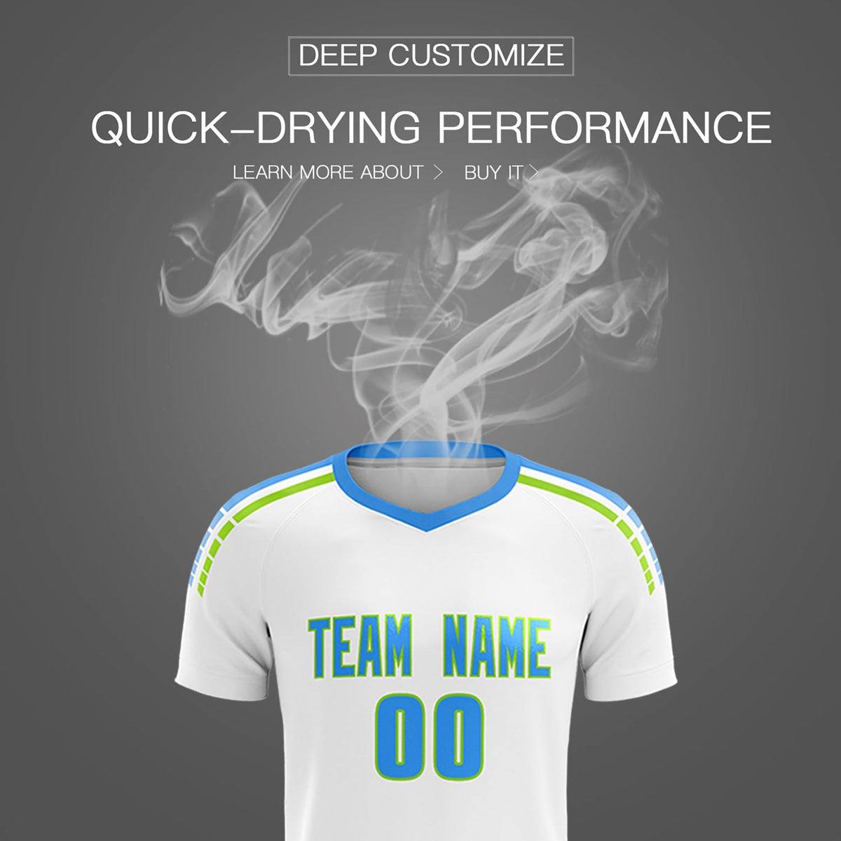 Custom White Raglan Shoulder Striped Football Kit Jersey