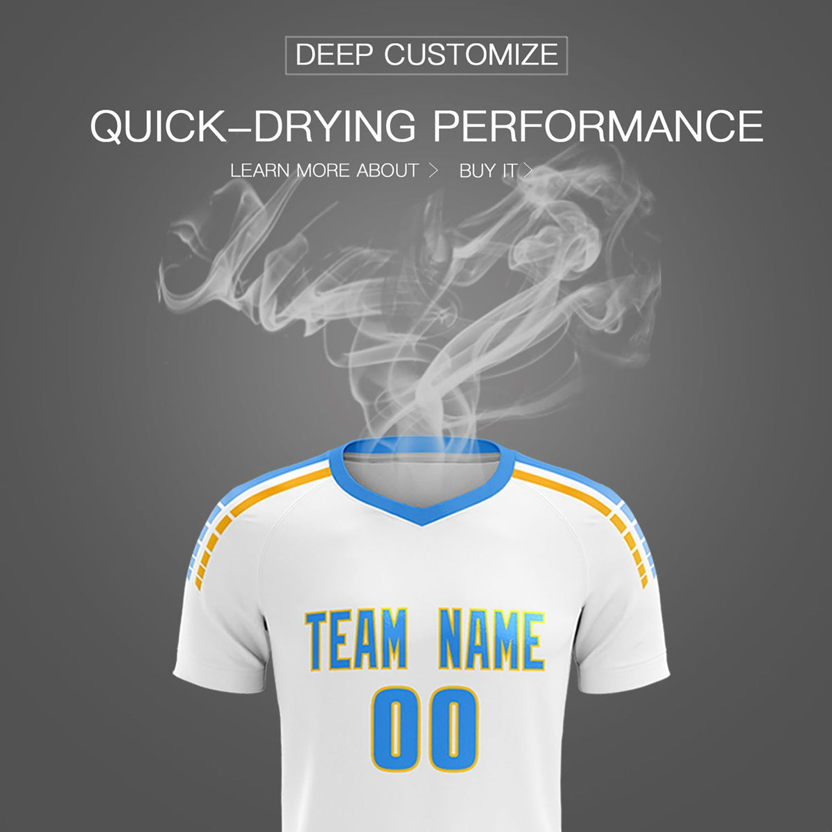 Custom White Raglan Shoulder Striped Football Kit Jersey