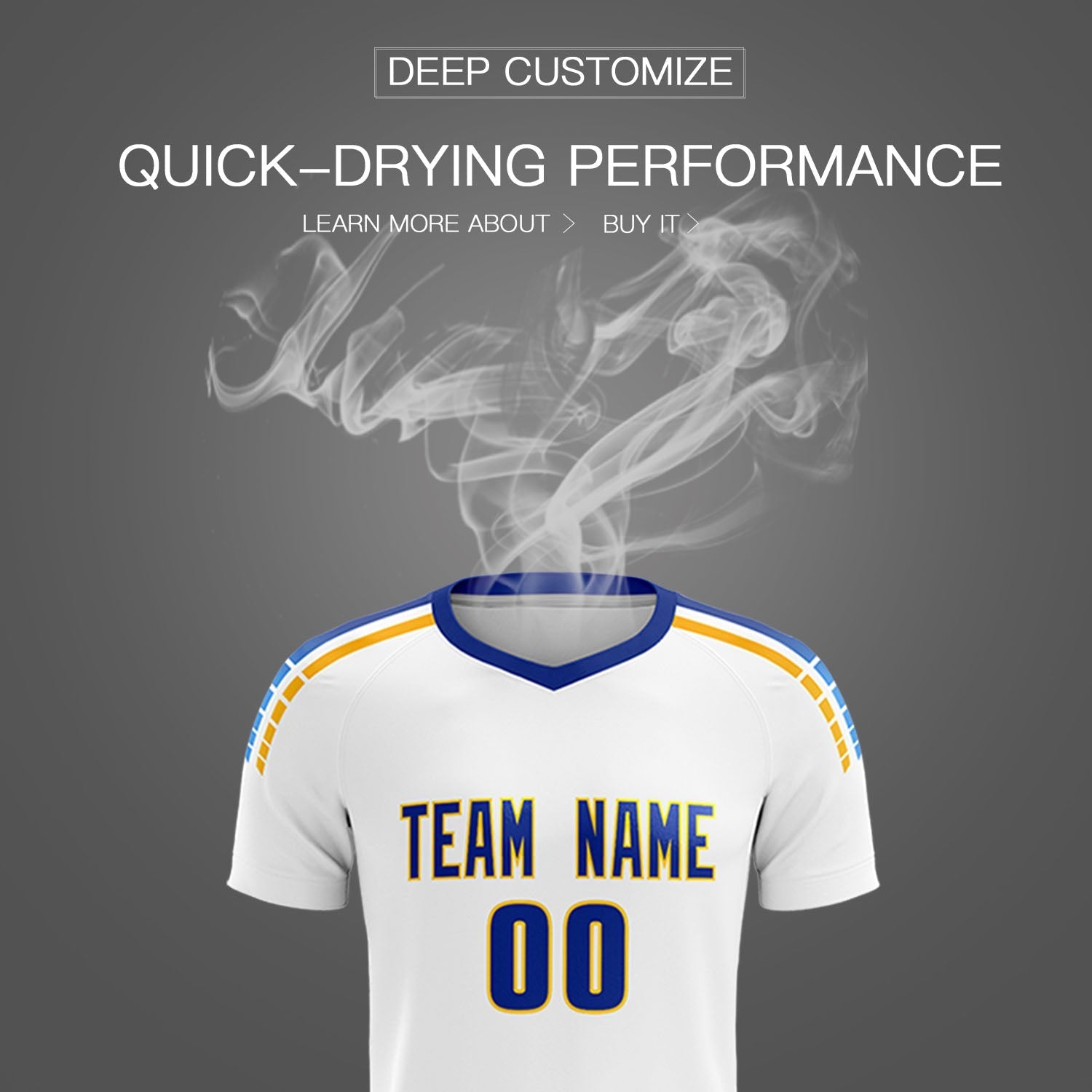 Custom White Raglan Shoulder Striped Football Kit Jersey