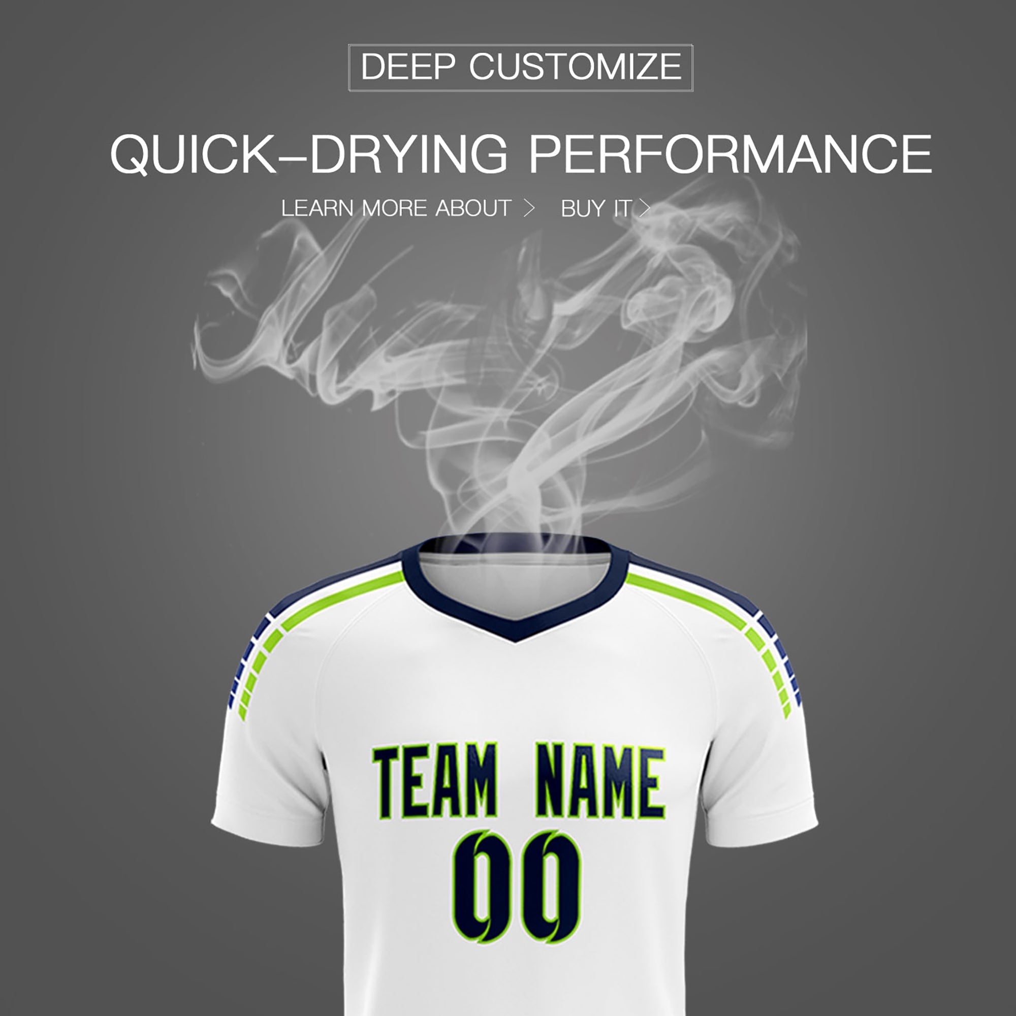 Custom White Raglan Shoulder Striped Football Kit Jersey
