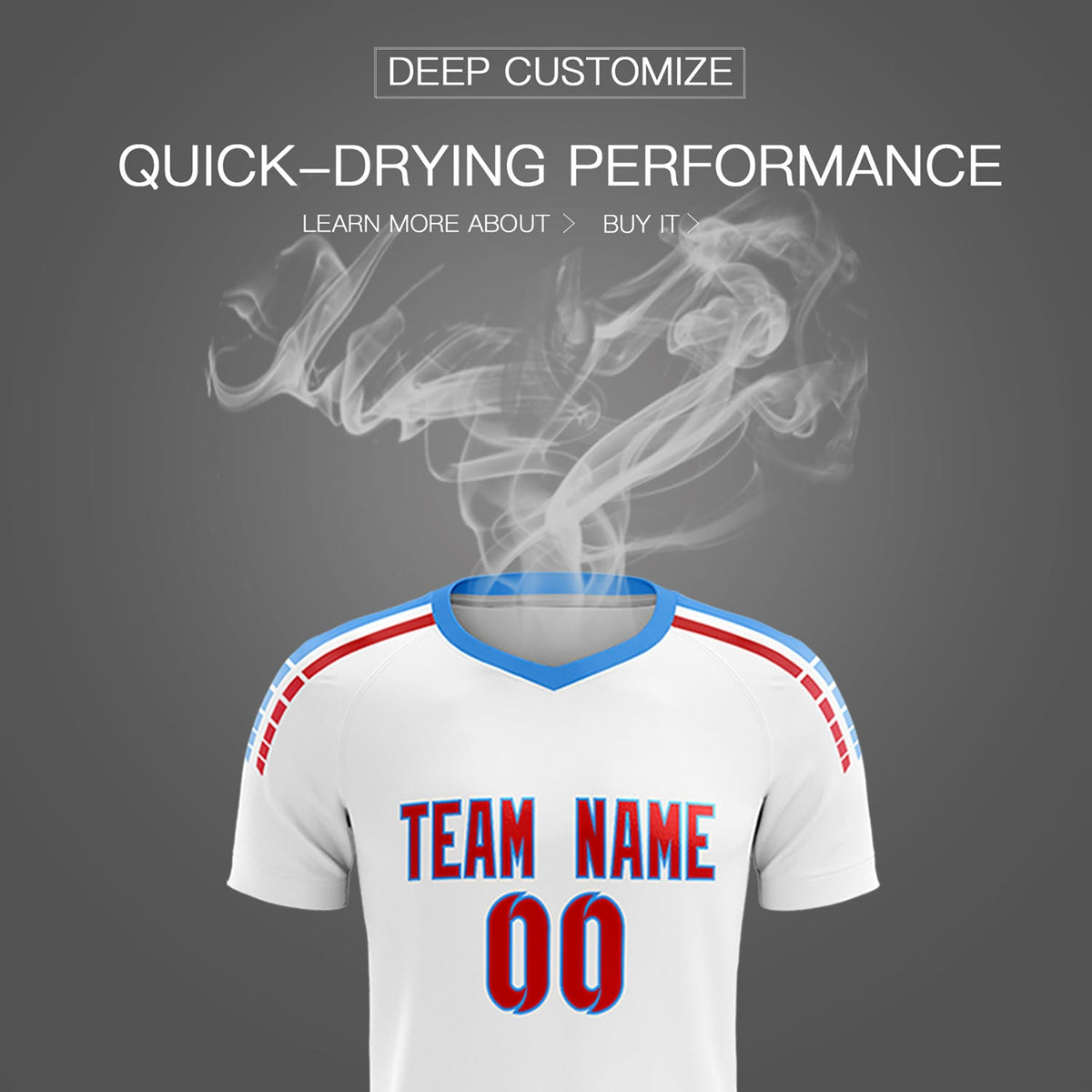 Custom White Raglan Shoulder Striped Football Kit Jersey