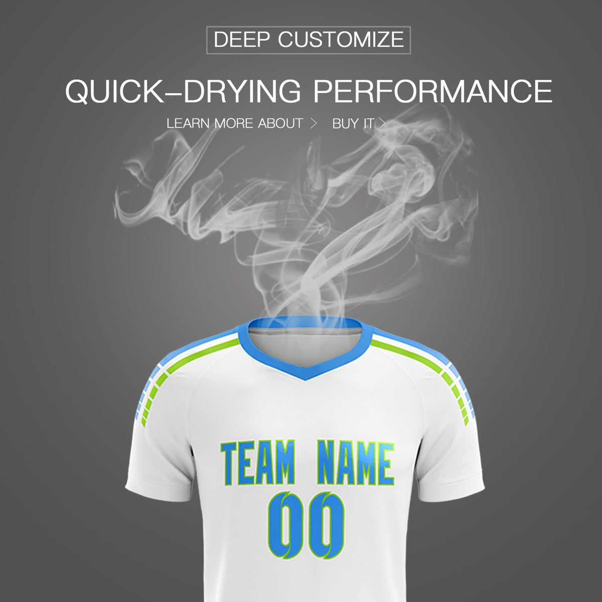 Custom White Raglan Shoulder Striped Football Kit Jersey