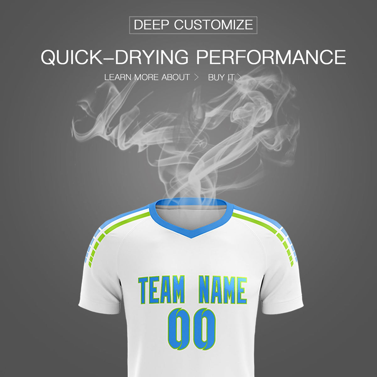 Custom White Raglan Shoulder Striped Football Kit Jersey