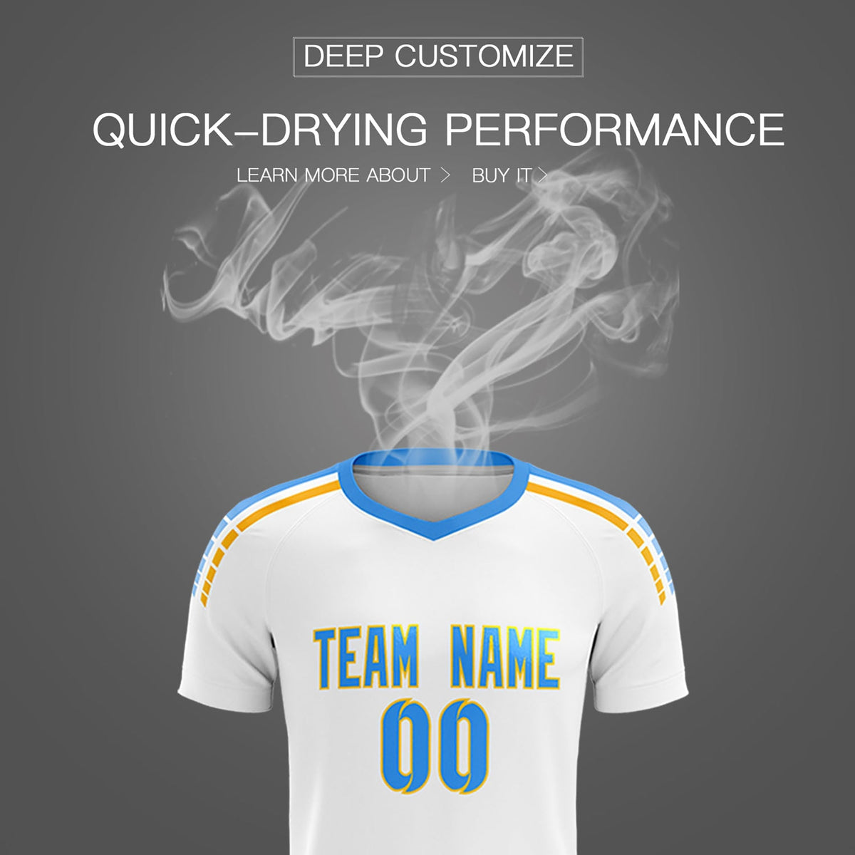 Custom White Raglan Shoulder Striped Football Kit Jersey