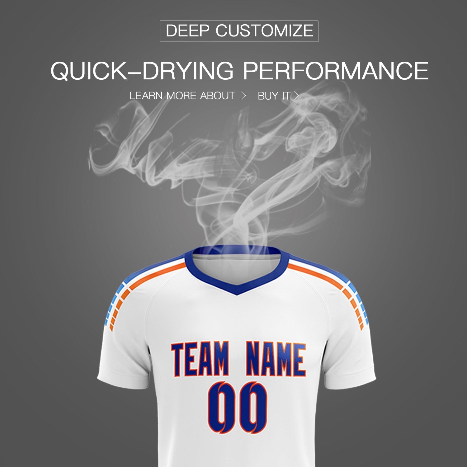Custom White Raglan Shoulder Striped Football Kit Jersey
