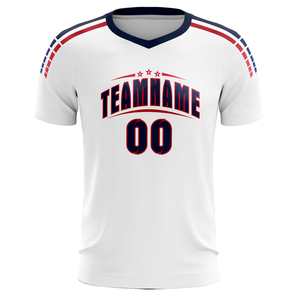Custom white Striped Quick Dry Tops Football Kits Jersey